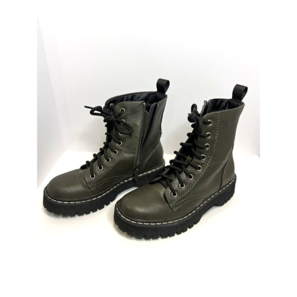 Sincerely Jules Combat Boots Grey/Green SIZE 6‎ Womens - Picture 2 of 4